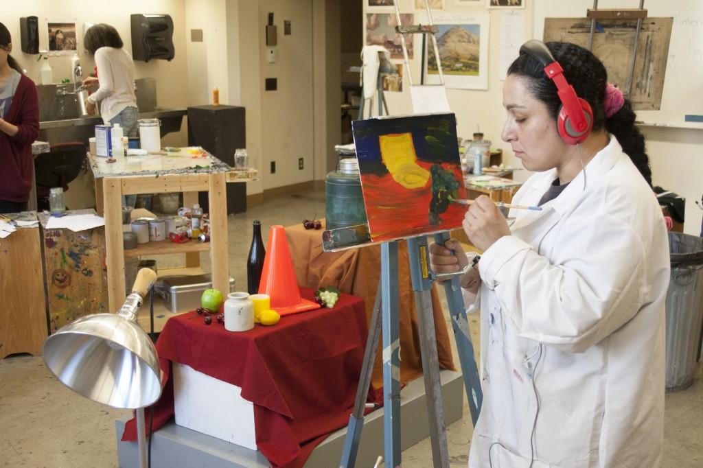 Yasi details one her alla prima paintings